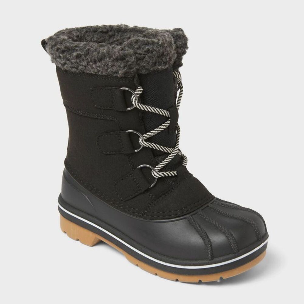 Kids' Kit Easy-On Winter Boots - Cat & Jack Black 5